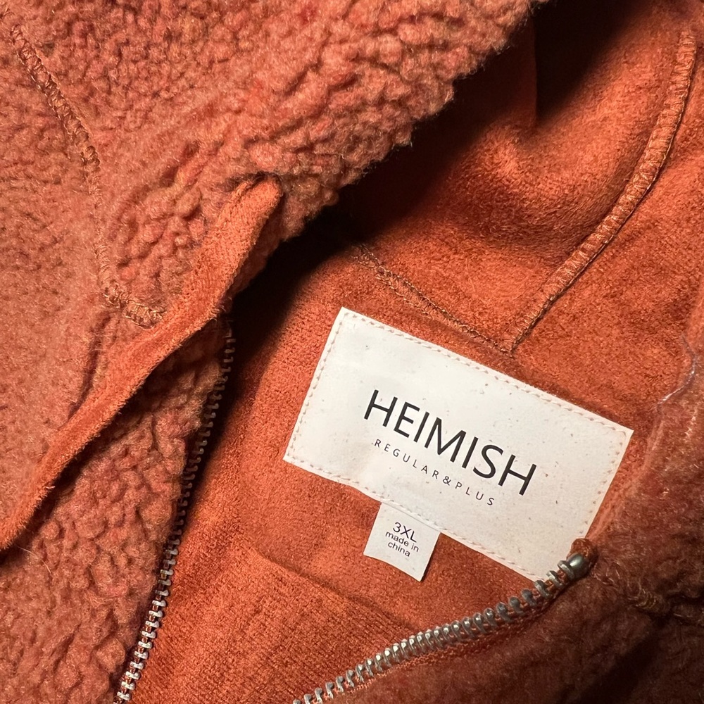 Heimish Hooded Sherpa Vest in Rust/Brown NWOT 3x - Picture 3 of 4